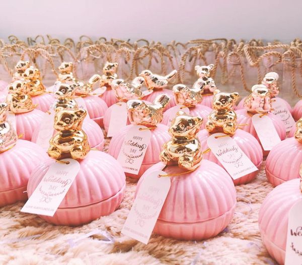 Sweet Wedding Candy Borse Romantic Bomboniere per matrimoni confezionati per la festa del regalo per le borse rosa con damigella d'onore per le damigelle di gioielli 77774729