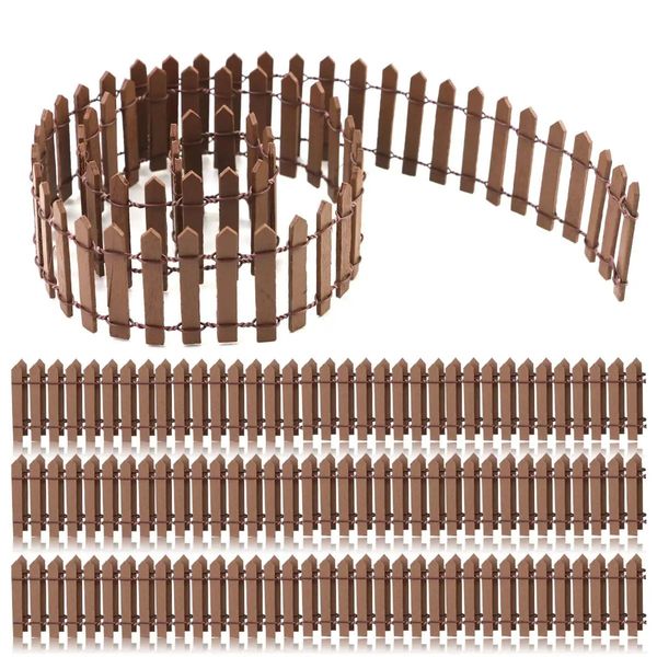 Fence da giardino fata 90 x 5 cm Mini recinzione in legno in miniatura Accessori per giardino fata Accessori per bambole in legno Dolca per bambole decorazioni artigianali 240408