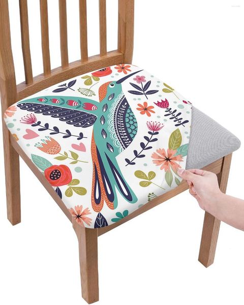 Stuhlabdeckungen Birds Blumen Blätter Elastizität 2pcs Deckungsbüro Computer Sitzschutzgehäuse Haus Küche Esszimmer Slippcover