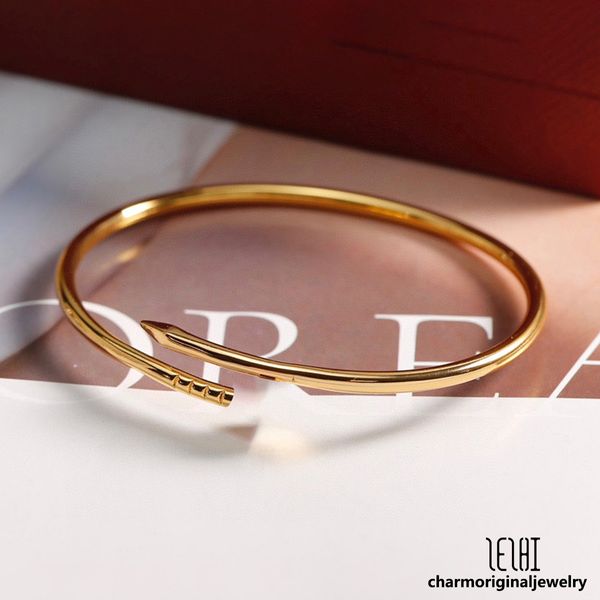 pulseira de prata para mulher unhas panjuste designer 18k jóias de ouro Bangle de ouro para mulher Bulbões de pulseiras de praia de modelo pequeno para mulheres jóias de pulseiras irmãs