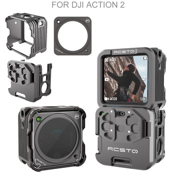 Caso de proteção de liga de alumínio de zaagmachines para DJI Action 2 Metal Case Frame Gage + Filtro de lente UV para DJI Action 2 Acessórios de câmera novos