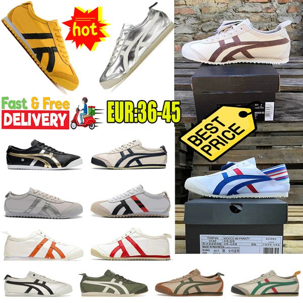 2024 Onitsukasss Tiger Mexiko 66 Lifestyle -Sneaker Frauen Männer Designer Running Schuhe schwarz weiß blau gelb beige low fashion trainers gai