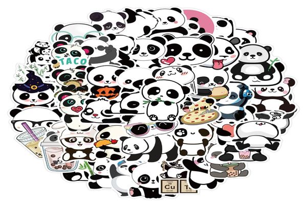 50 pezzi Adesivi per skateboard con cartone animato mista Panda per il frigorifero per laptop motociclisti per biciclette per biciclette per biciclette per biciclette per laptop PS4 PS4 Libro P1873701