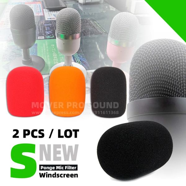 Zubehör 2pcs Windschutzscheibenstaubmikrobe Schaum Windschutz Schwamm für Razer Seiren Mini Mikrofon Anti -Pop -Filter Windschirmschildabdeckung