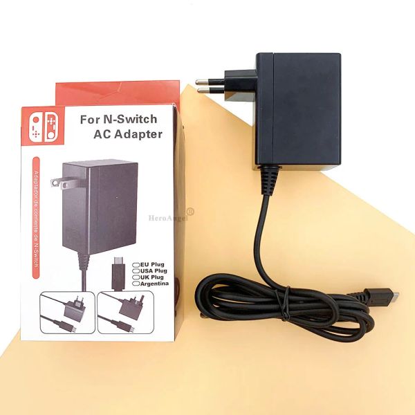 Acessórios Charger de adaptador CA para Nintendo Switch Supply 15V 2.6a Kit de carregamento rápido para switch Dock /Switch Lite e Pro Controller