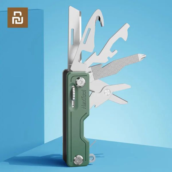 Accessoires Youpin Nextool 10 in 1 Multifunktion Auspacken Sie Messerschertscherenschraubendreher Fruchtcamp Werkzeug Outdoor überleben Clip Sharp Cutter
