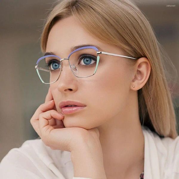 Güneş gözlükleri kare çerçeve gözlükler mavi ışık engelleyen kadınlar gözlük optik gözlük göz koruma cam moda klasik ofis gözlük