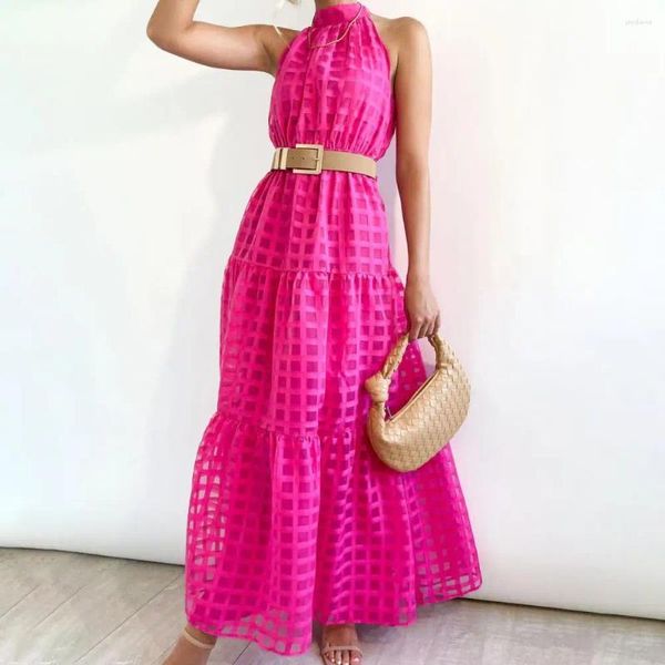 Lässige Kleider Sommerkleid feines Nähen Maxi 3D Schneiden Dressing Mode Vintage Beach Kleid