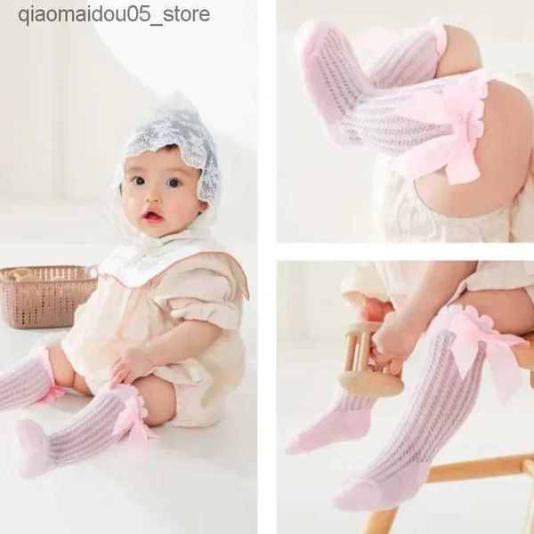 Meias infantis Summer Ultra-fino Mesh Baby Socks Girls Girls resistentes ao joelho resistente ao mosquito Socks de joelho recém-nascido