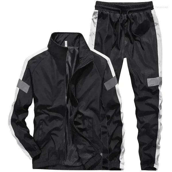 Men's Tracksuits Sportswear Conjuntos para homens Spring Autumn Design de moda ao ar livre Jaqueta de traje de pista de suor 2 Peças