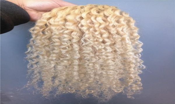 Brasilianische Jungfrau Remy Curly Hair Schussclip in natürlichen versauten Curl -Webenskundblatt 613 menschliche Erweiterungen 7212351