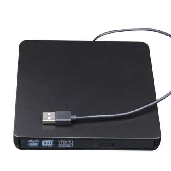 USB3.0 Mobile Optical Drive DVD Burner Externo Notebook Drive óptica de desktop Silver White, acionamento óptico preto