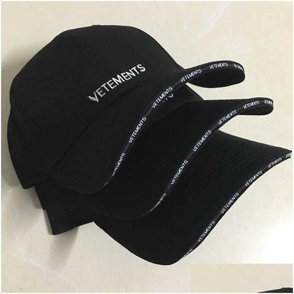 Snapbacks Vetements Caps высококачественные хлопковые мужчины для женщин вышивающие шляпы модная черная бейсболка скейтборд Q0911 Drop Sport Otiox