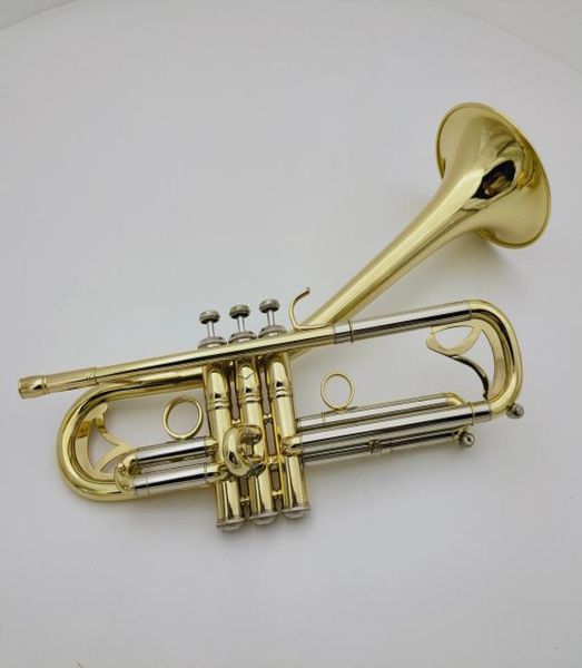 Margewate Brand Curved Bell Trumpet BB Tune Strumento professionale placcato in ottone con accessori per bocchettici Case3521459