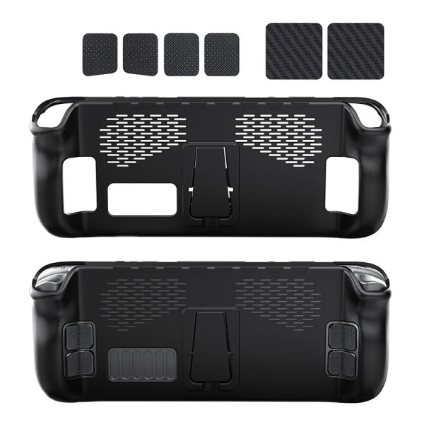 Accessoires 7in1 Case Set TPU -Abdeckung mit Ständer enthalten Touchpad -Taste Aufkleber -Set -Spielzubehör für Steam Deck