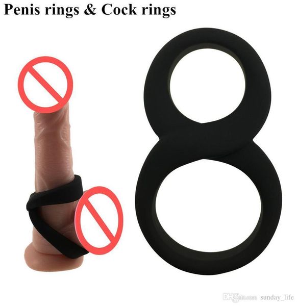 Силиконовая задержка задержка кольца для мужчин для мужчин Sexy Sexy Sexy Penis Rings Sex Toys для Men3931976
