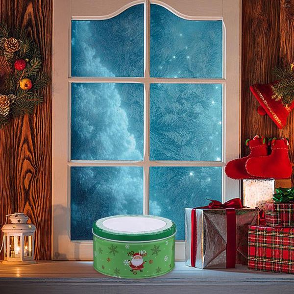 Aufbewahrung Flaschen Weihnachten Süßigkeiten Jar Xmas Party bevorzugt Container Cookie Blech Fenster Cracker Biscuit Beutel Geschenkkoffer Tinplate Kind die