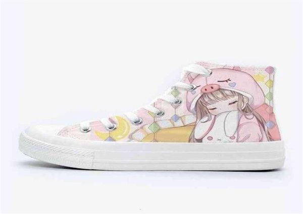 Vestido tênis anime zapatillas mujer kawaii dos desenhos animados de mulheres casuais sapatos de damasco de canela de outono garotas diárias woman4935746