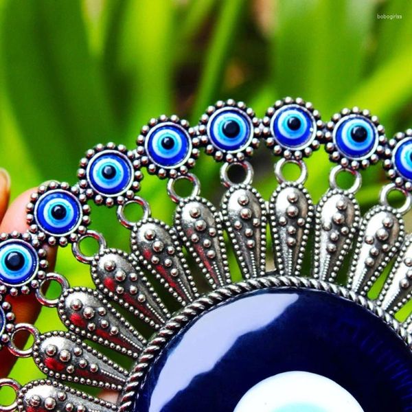 Dekorative Figuren Y1ub türkisch blau für böse Augentor Wandhänge Anhänger Amulets Ornament Schlüssel Ring Hausgarten Schutz Glücksgeschenk