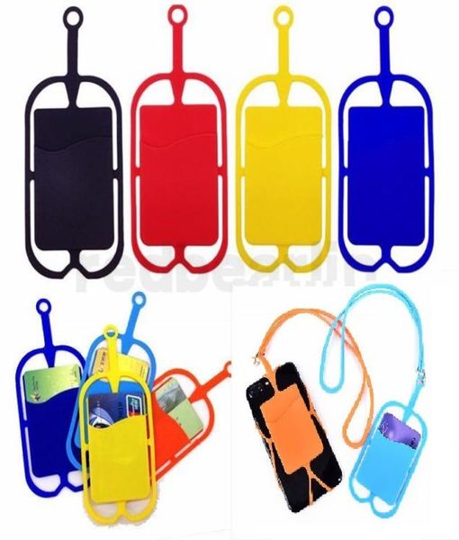 Silikon Lanyards Halsgurt Halskette Sling Card Halter Gurtschlüsselketten für iPhone Samsung Huawei Universal Mobiltelefon7959946