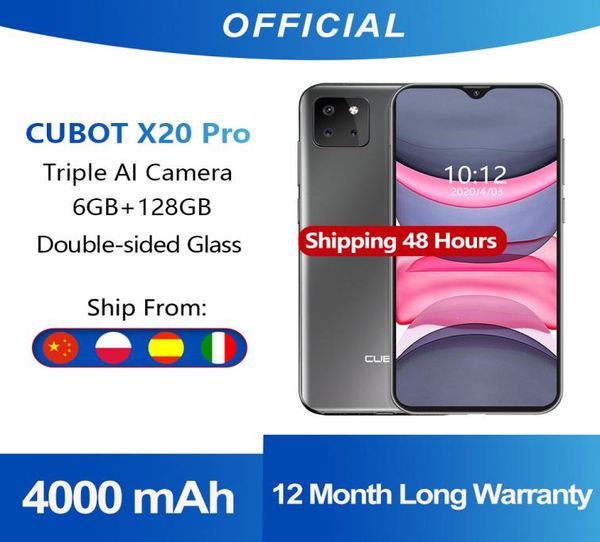 Cubot X20 Pro 6GB128GB AI -Modus Triple Camera Smartphone 63quot FHDWaterDrop -Bildschirm Android 90 Face ID Cellura Helio P60 40004603681