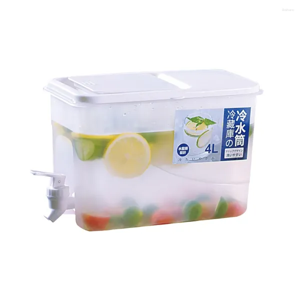 Bottiglie d'acqua 4L Frigorifero Frigorifero Cold Plastica con distributore di rubinetti Brocca frigo a capacità di grande capacità per cucina