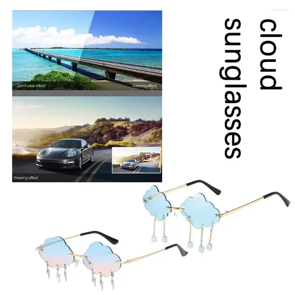 Occhiali da sole sfumature divertenti a forma di nuvola uomini e donne occhiali da discote