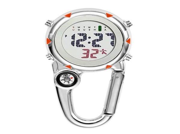 Digital Carabiner Clip Sport Hook Clock Hospital Regalo Elettronico luminoso Follo Nurse Orologio Outdoor Sport LJ2019738861