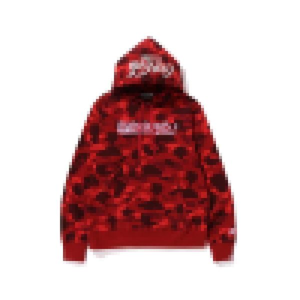 Купание AP x Cola Black and Red Color Camo Pellover Hoodie