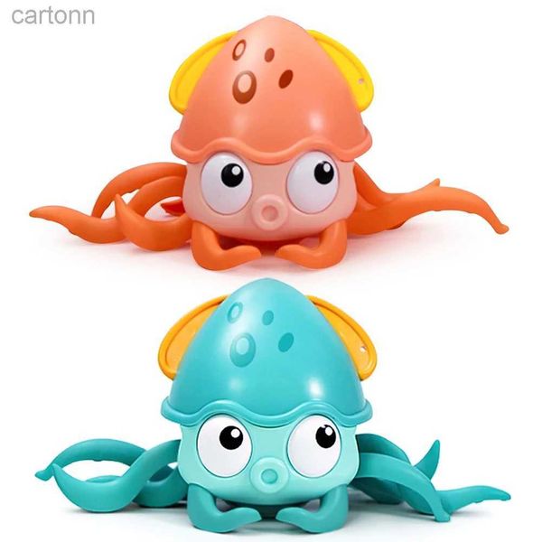 Toys da bagno per bambini giocattolo da bagno per bambini clockwork Octopus corrina tirate crawl terrestre giocattoli che trascinano giocattoli per bambini giocattoli da piscina per nuotare 240413