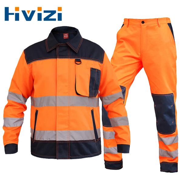 Pantagens de segurança Proteção de proteção de roupas de trabalho Multi Pockets Jaqueta Reflexiva para Trabalho Hi Vis Work Pants Roupas de roupas de trabalho de alta visibilidade