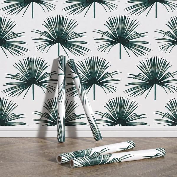 Hintergrundbilder schälen und stick wasserdichtes PVC Tapetenkleber Palmen Abnehmbare kratzfeste häusliche Dekoration Schlafzimmer