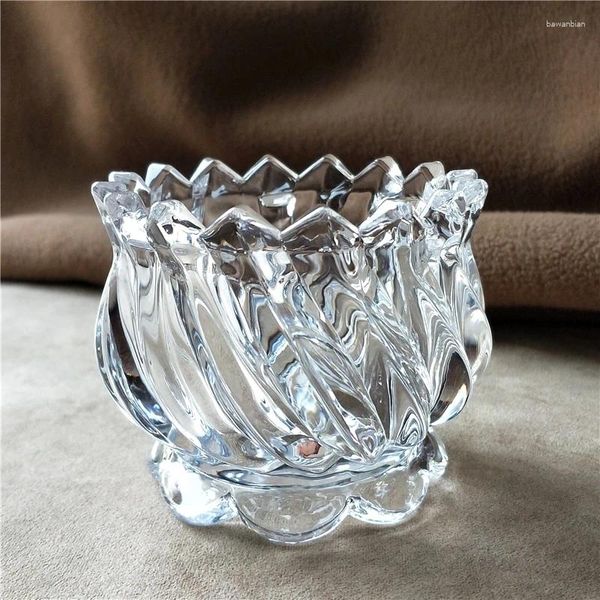 Kerzenhalter kreativer Blütenblätterkristallglashalter Zierschale Glaswaren Verschönerung Dekor Handwerk Accessoires