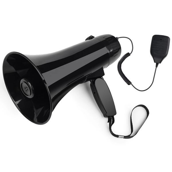 Megaphone 35 watt power portátil megafone -orador bullhorn handheld microfone que embutida sirene usb flash acionador 240s gravação