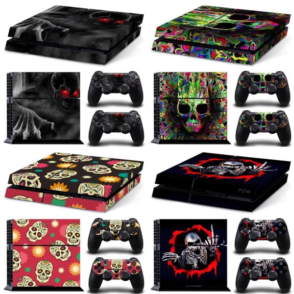 Adesivi Design del cranio per adesivo per pelle di decalcomania impermeabile in vinile PS4 per PS4 Pro ConsoleController Protector Cover