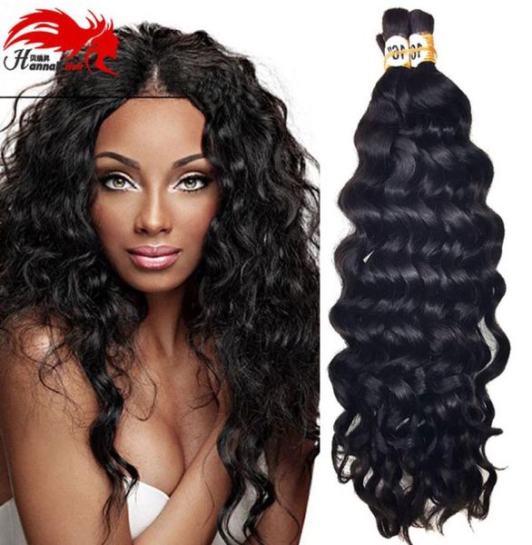 Mongólio Deep Curly Curlyhuman Remy Hair Bulk para tranças afro sem fixação 3pclot 150gram4061903