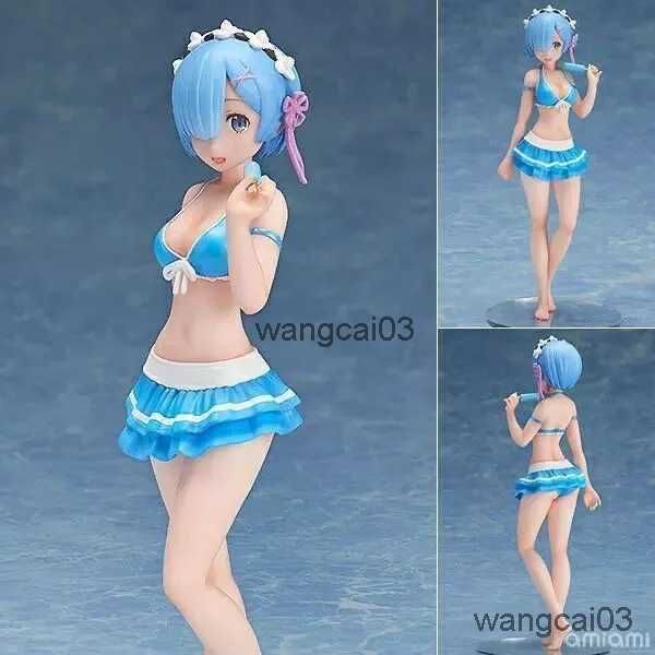 Actionspielzeug Abbildungen 15 cm Anime Figur Rotblau Badebekleidung Zwillingsschwestern verschiedene Weltblau-Modell Puppenspielzeug Geschenk Sammeln Sie PVC-Materialbox-Packed