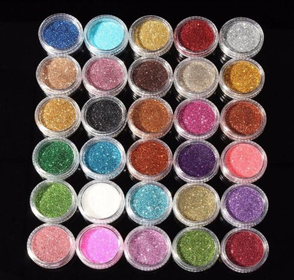 30pcs Karışık Renkler Pigment Pigment Glitter Mineral Spangle Göz Farı Makyaj Kozmetik Seti Makyaj Parlayan Parlayan Göz Farı 20189556453