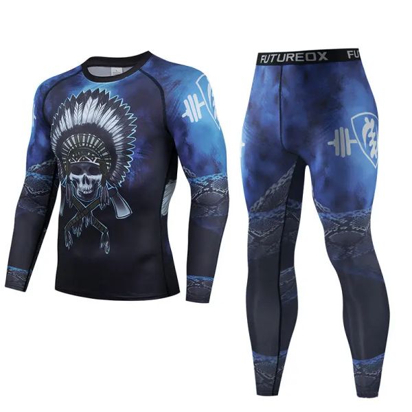 Defina o Men's Muay Thai Men MMA Kickboxing Sport Sport Terno BJJ Rashguard T camisetas