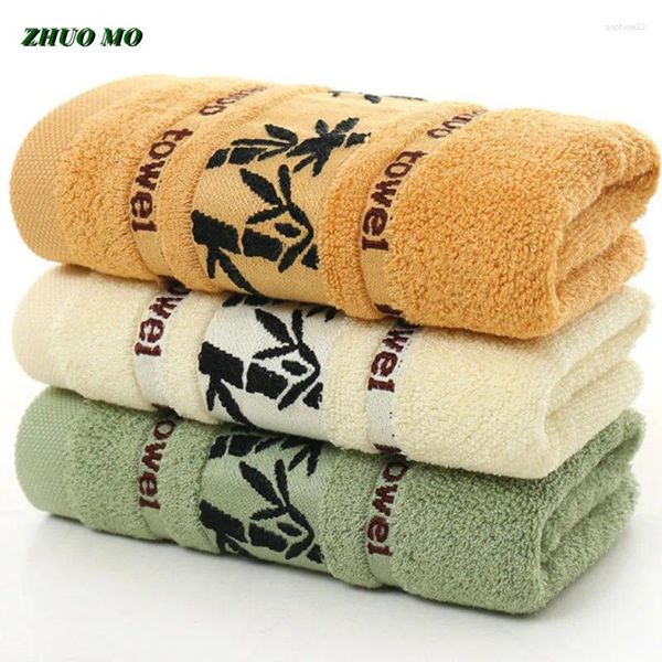 Toalha 2/3pcs zhuo mo tinta preta bambu jacquard width break grossa lavagem de mão macia toalhas para banheiro 3 coloer