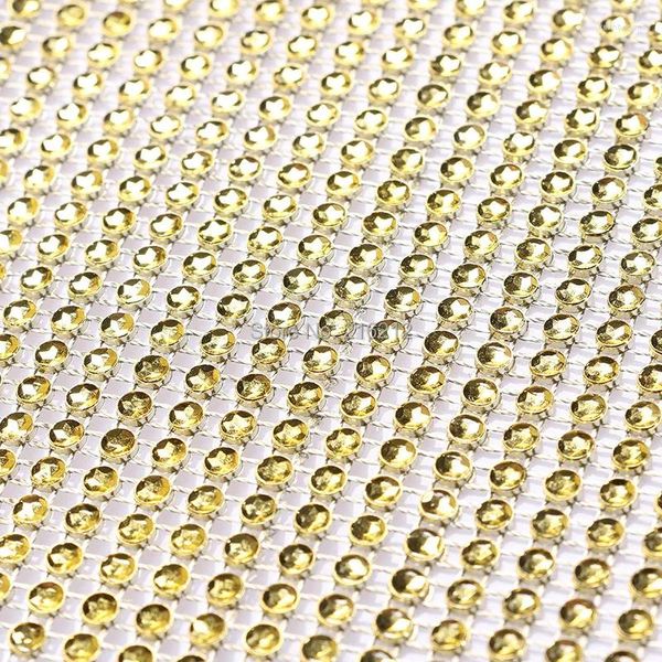 Party -Dekoration 1 Roll 10 Yards Gold 4,5 Zoll Bling Diamond Mesh Wrap Ribbon Strass Crystal One