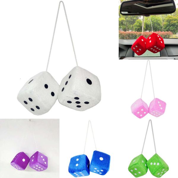 Nuovo Dice Orning Orning Dice Veet/Plush Year Gifts Retro View View Specchio a sospensione Stiling per auto