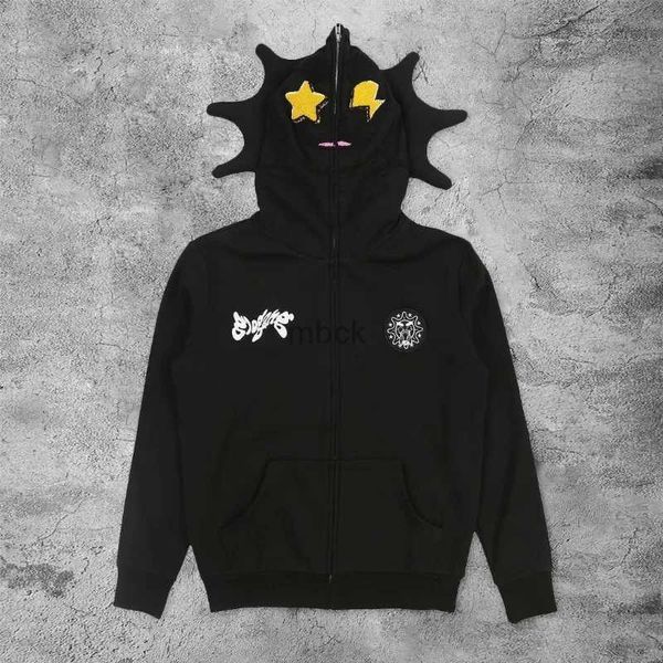 Erkek Hoodies Kadın Erkekler Y2K Moda Hoodie Mektubu Grafikler Baskı Zip Hoodie Giysileri Kadın Hip-Hop Uzun Kollu Sweatshirt Büyük boyutlu Top 240412