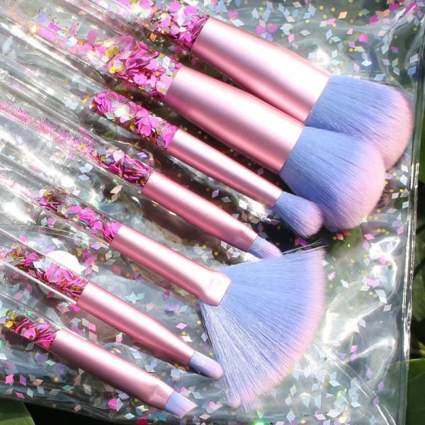 Kits New 7 Quicksand Make -up Pinsel mit Wassergriff Einhorn Flüssigglitzerschalen -Make -up -Bürstensatz Factory Direct Sale
