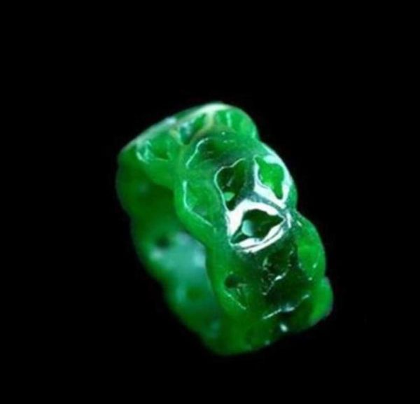 Dangle Chandelier Green Jadeite Jade Ring Band Real Genuine Grade a taglia 10 Regali Donni Gifts Classica Classica Festa Anno 8774989