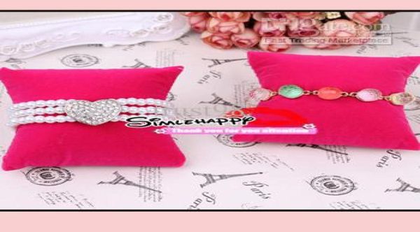 Display per orologio per braccialetta per bracciale cuscino per cuscino in velluto Scegli il supporto per gioielli neri e rosa8218046