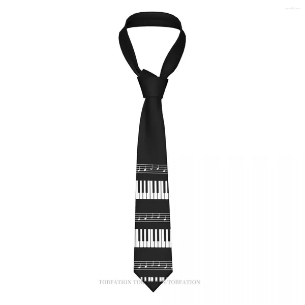 Bow Ties Piyano Organ Klavye Müzik Notları Klasik Erkekler Baskılı Polyester 8cm Genişlik Genişlik Cosplay Cosplay Party Aksesuar