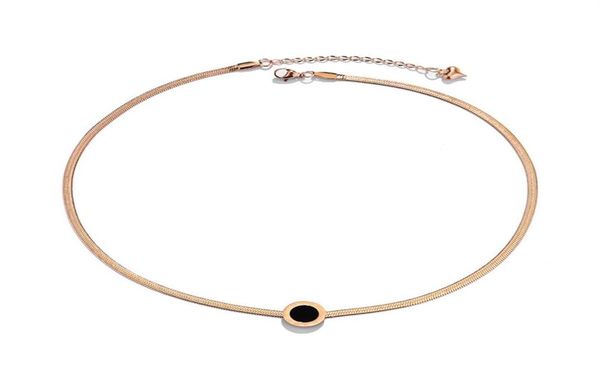 Colar de pingente colar de gargantilha jóias de ouro de ouro rosa gravado com algarismos romanos Solitaire Solitaire Dainty Multi264q9808896