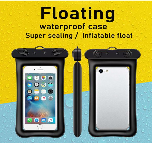 Schwimmende wasserdichte Schwimmer -Telefonhüllen für alle Handy iPhone Samsung Huawei Xiaomi Sommer Schwimmen Rafting Strand Wasserpumpe P2399857