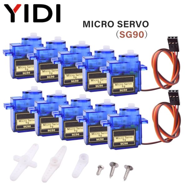 Modle 2/4/5/10/20pcs Arduino Analog Micro Servo Motore SG90 9G per Aeroplani per auto RC Aereo Aircraft Aircraft Modelli 180 360